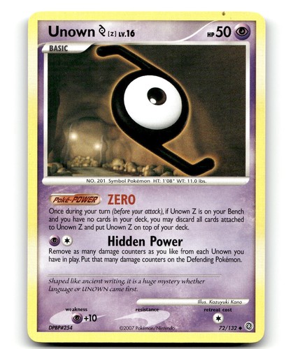 Unown uncommon 72 - unown,